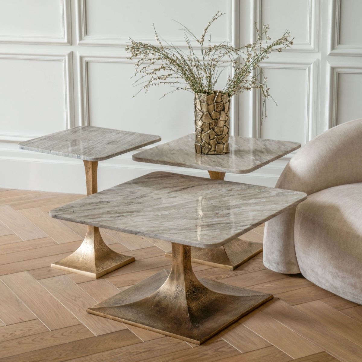 Libra Interiors Morchino Marble Side Table 44cm