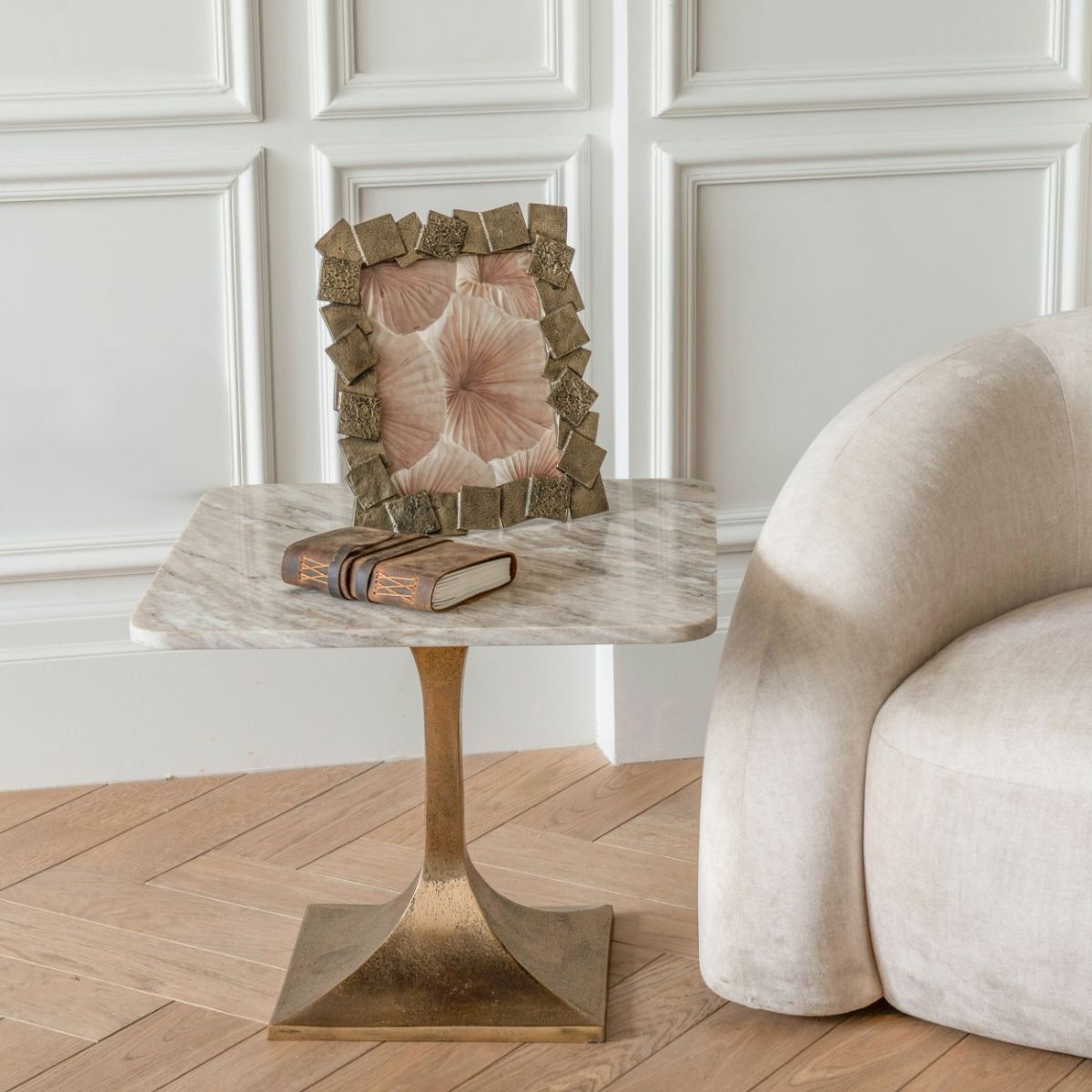 Libra Interiors Morchino Marble Side Table 55cm
