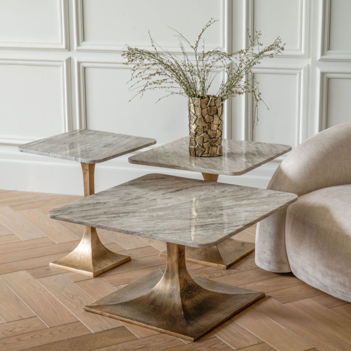 Libra Interiors Morchino Marble Side Table 55cm