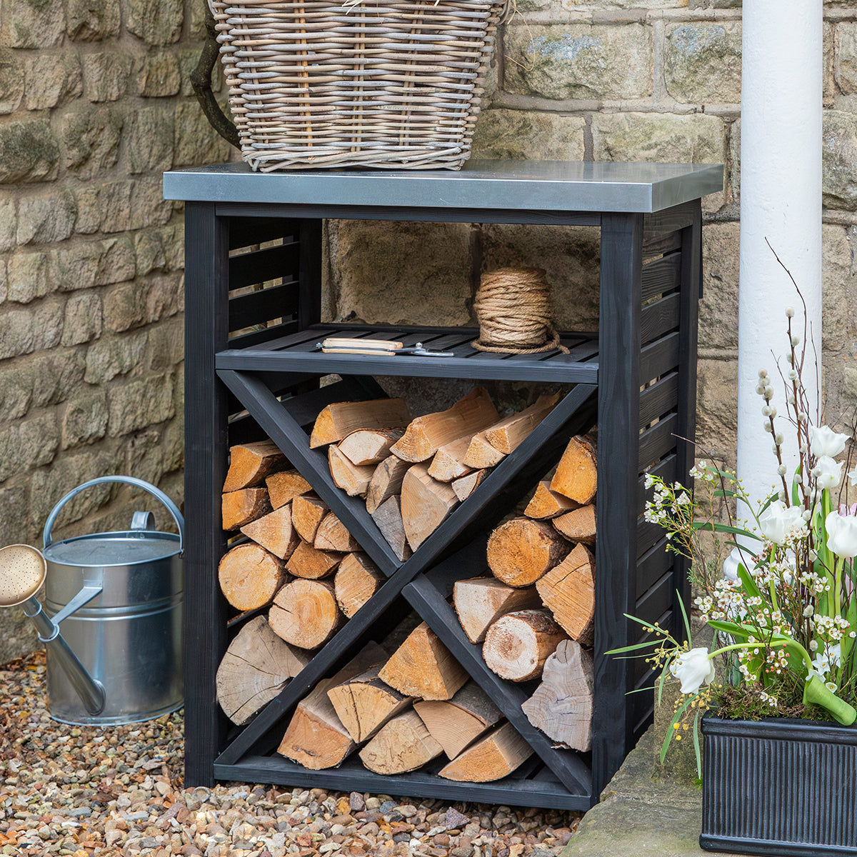 Garden Trading Moreton Cross Log Store - Spruce