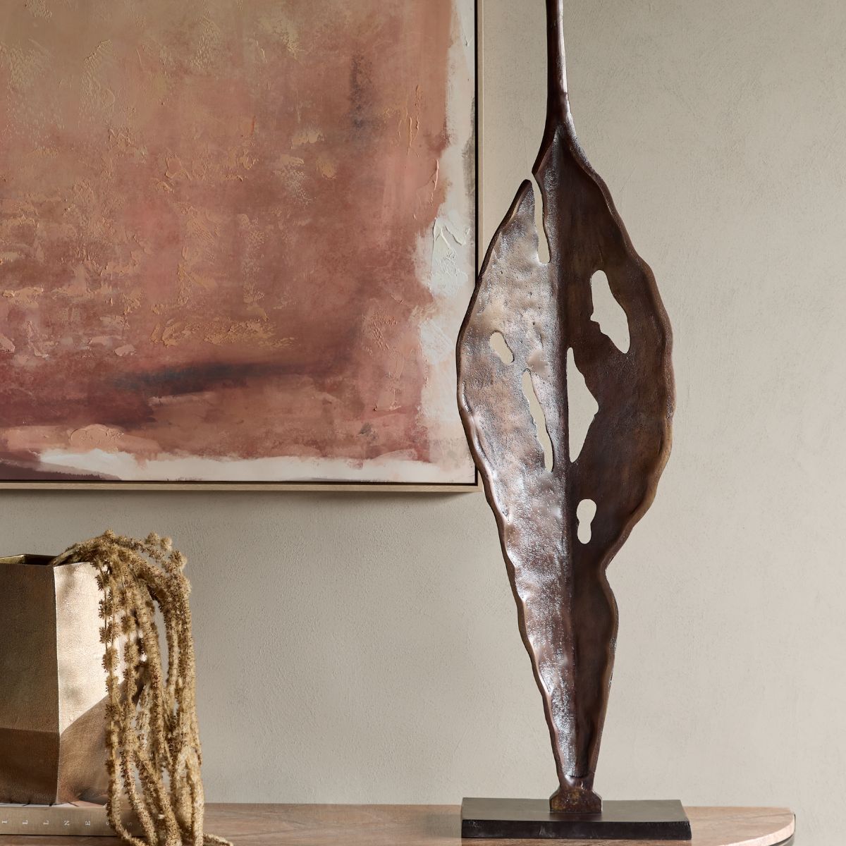 Libra Interiors Moulton Twist Aluminium Abstract Leaf Sculpture
