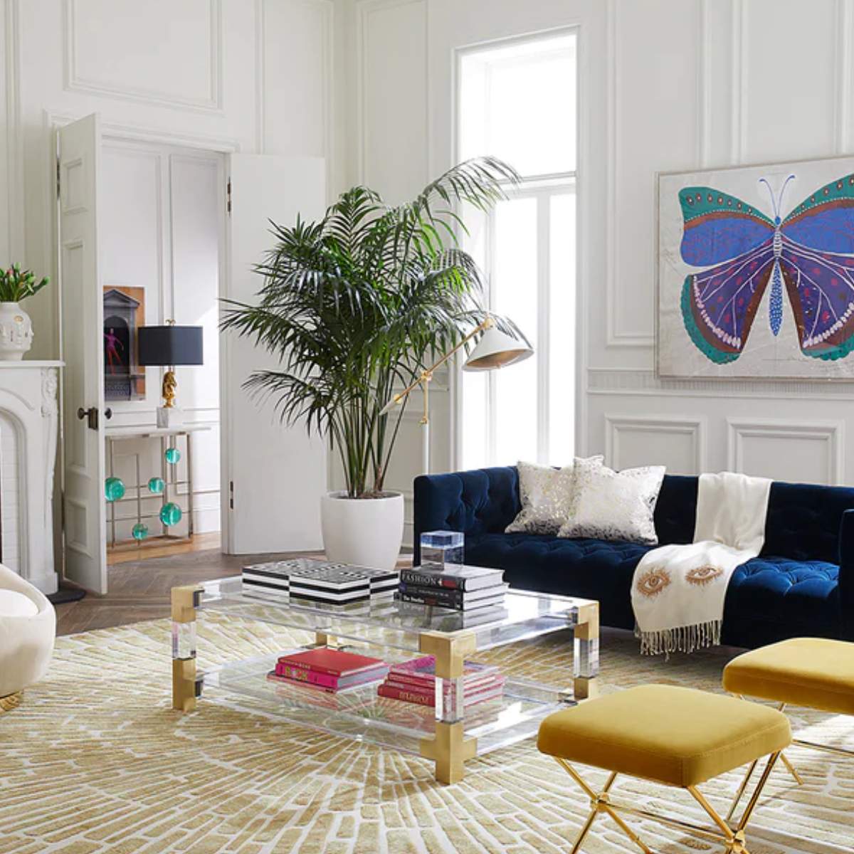 Jonathan Adler Muse Eyes Embellished Throw