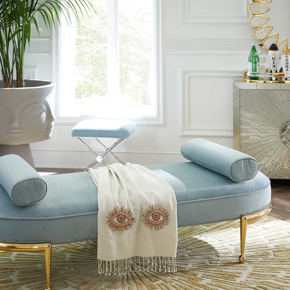 Jonathan Adler Muse Eyes Embellished Throw