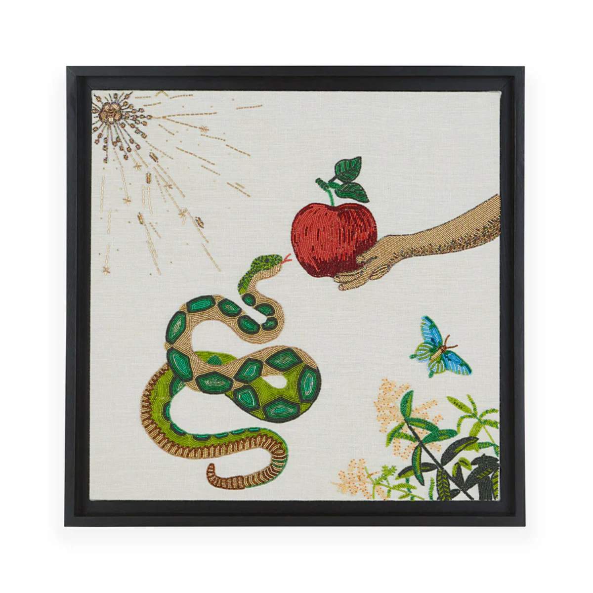Jonathan Adler Muse Snake & Apple Beaded Art