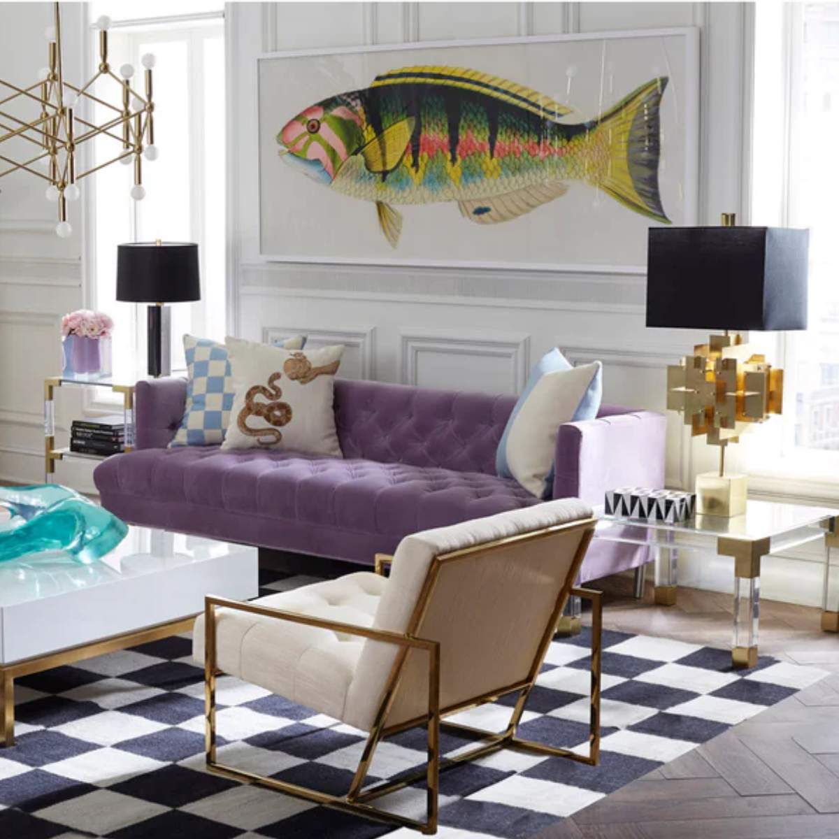 Jonathan Adler Muse Snake & Apple Cushion