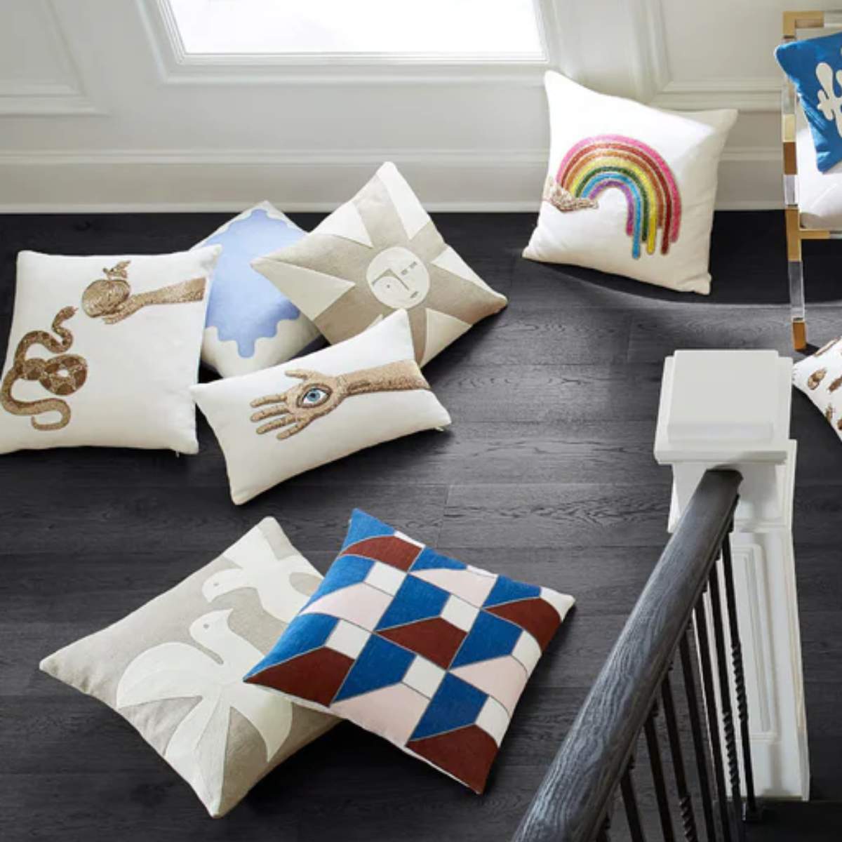 Jonathan Adler Muse Snake & Apple Cushion