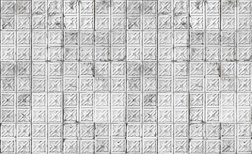NLXL Brooklyn Tins White/Grey TIN-04 Wallpaper-Beaumonde