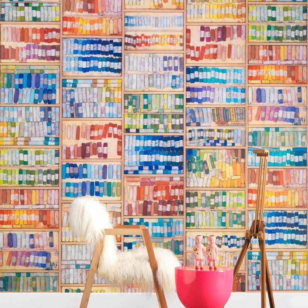 Coloured Chalk Wallpaper-Beaumonde