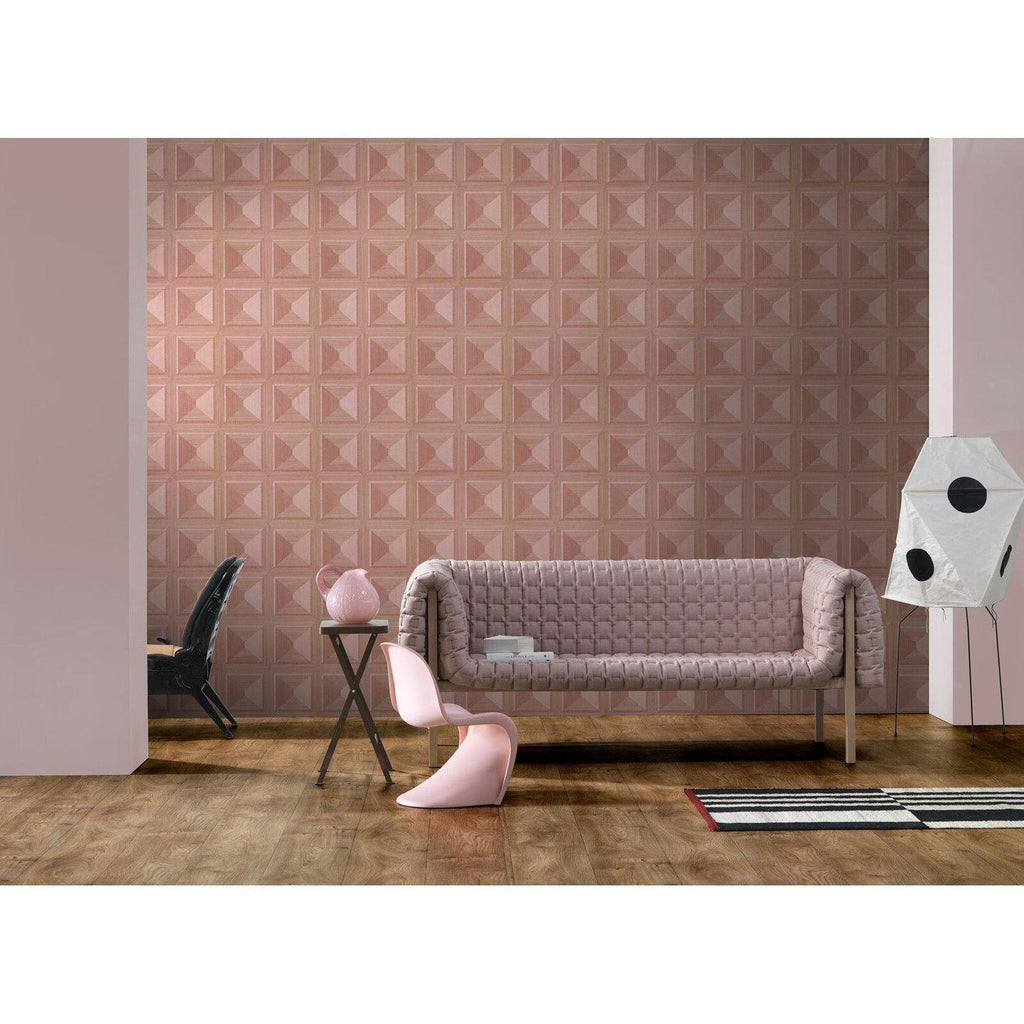 Marquetry Wallpaper TEU-04 Blush Pink-Beaumonde