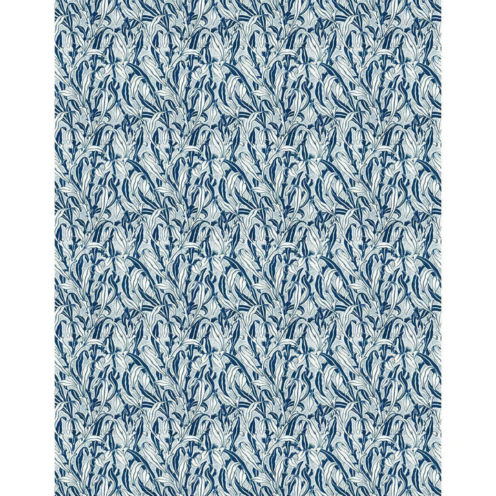 Mono Leaves Blue Wallpaper MRV-12-Beaumonde