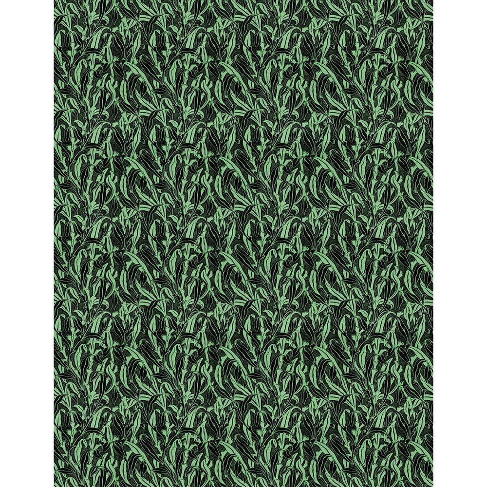 Mono Leaves Green Wallpaper MRV-11-Beaumonde