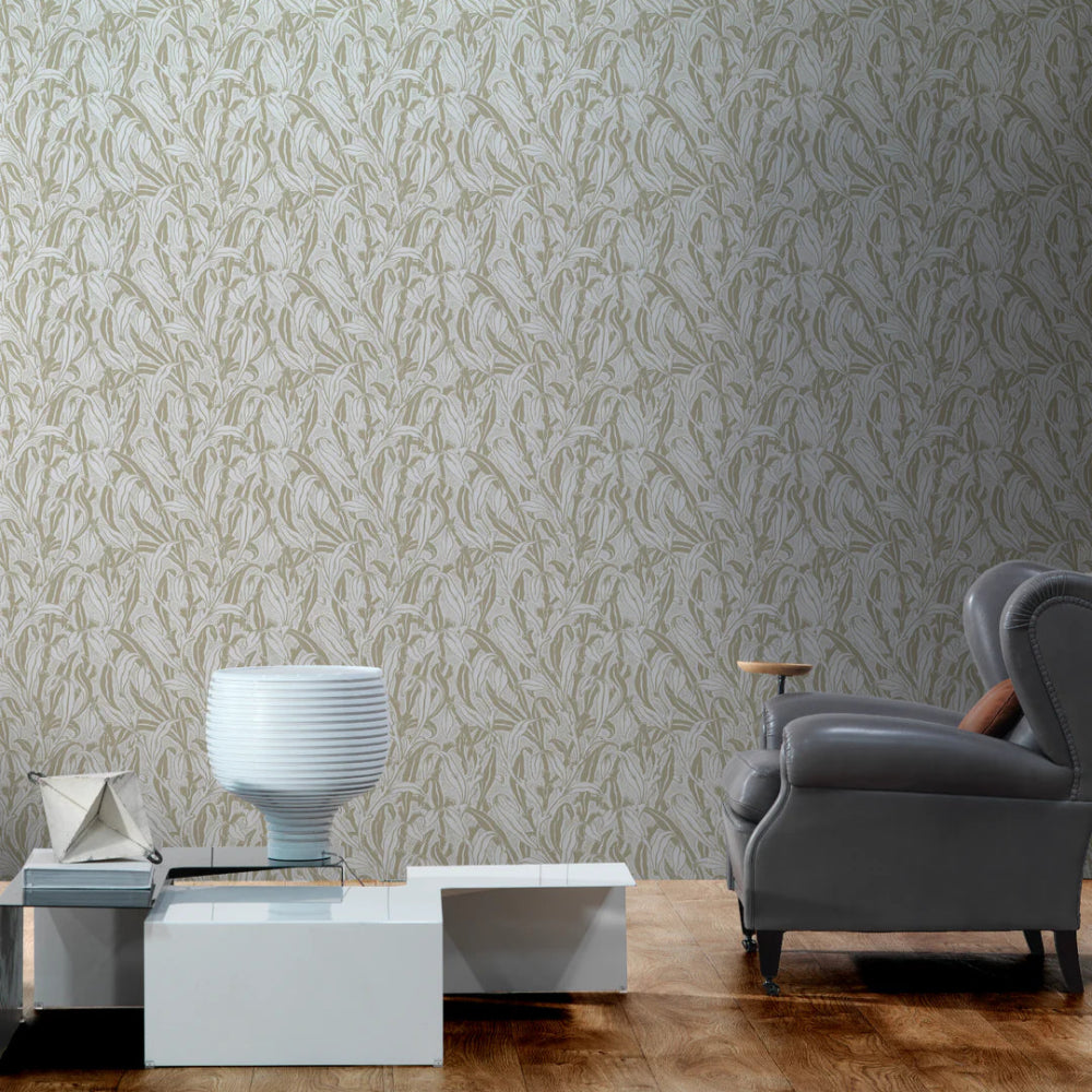 NLXL Monochrome Leaves Beige Wallpaper MRV-11 lifestyle