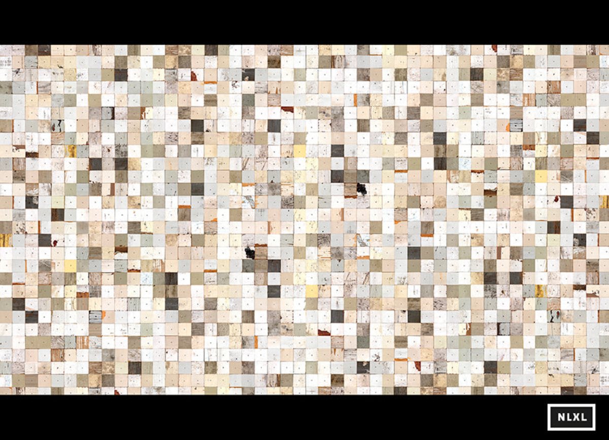 NLXL Mosaic Squares Scrapwood Wallpaper PHE-16