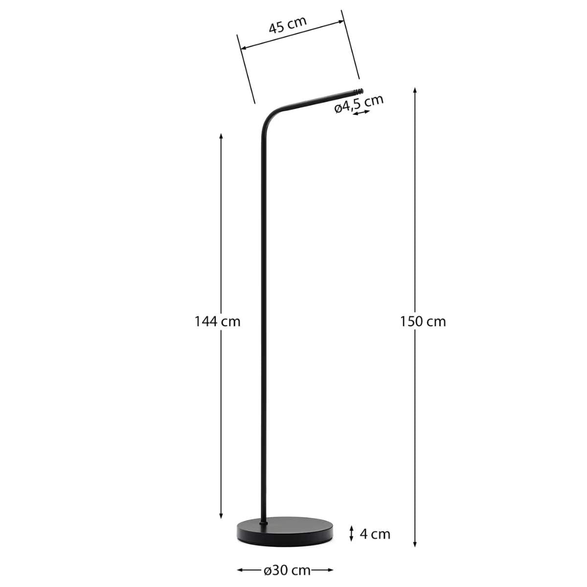 Kave Home Nali floor stand for portable lamps made of metal with a black painted finish
