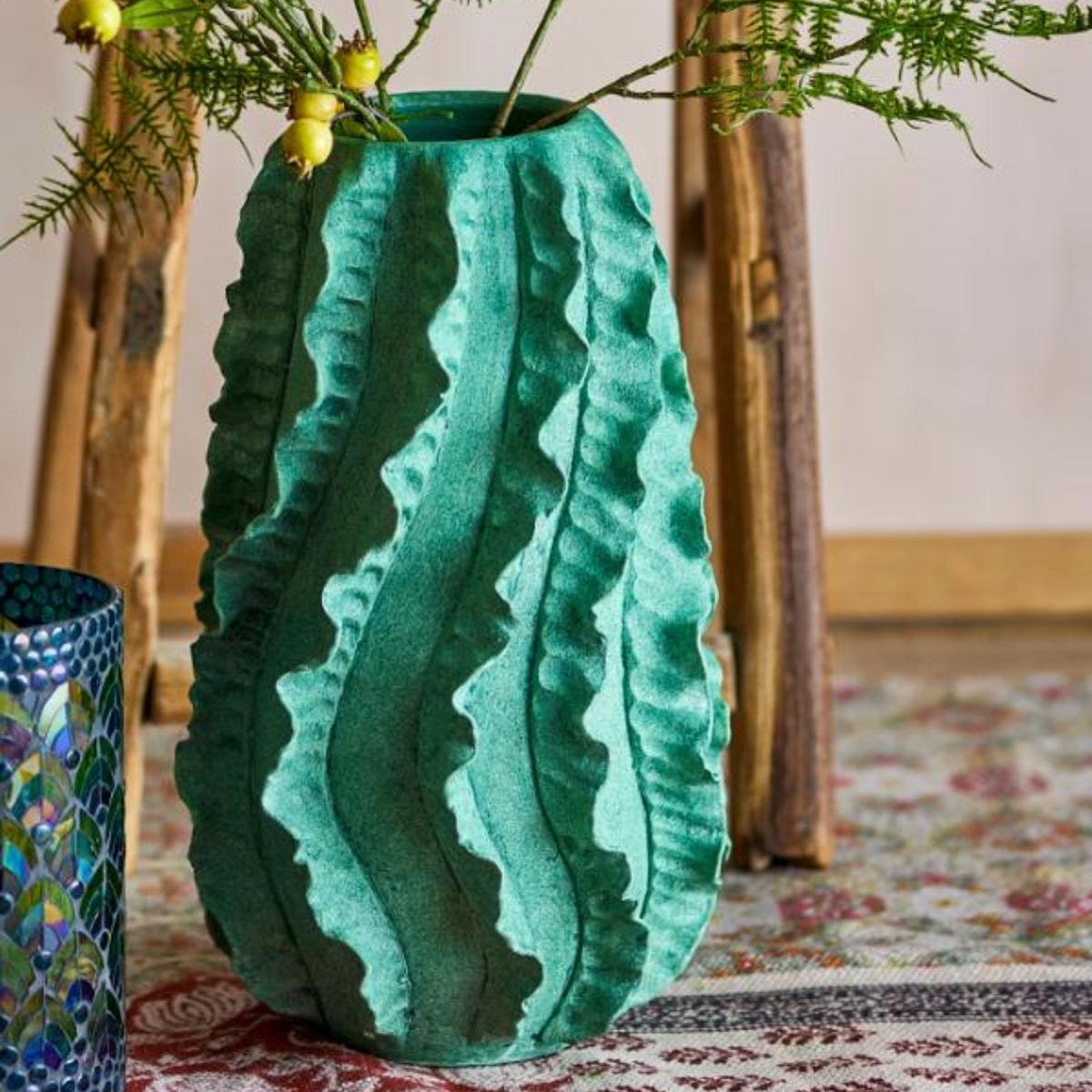 Bloomingville Natika Decorative Vase - Green Terracotta