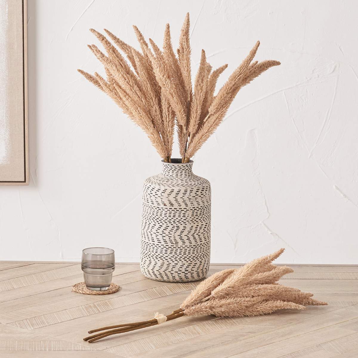 Beau&Co Natural Apricot Foxtail Hand-Tied 3 Stem Bundle Pack of 6