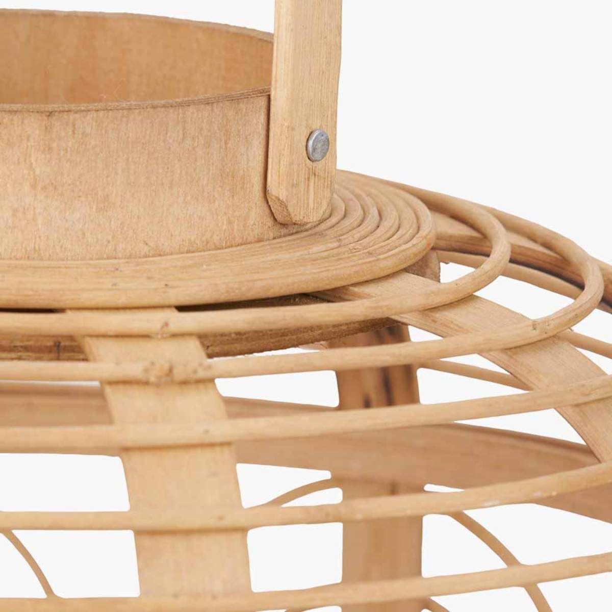 Pacific Lifestyle Natural Bamboo and Glass Lantern