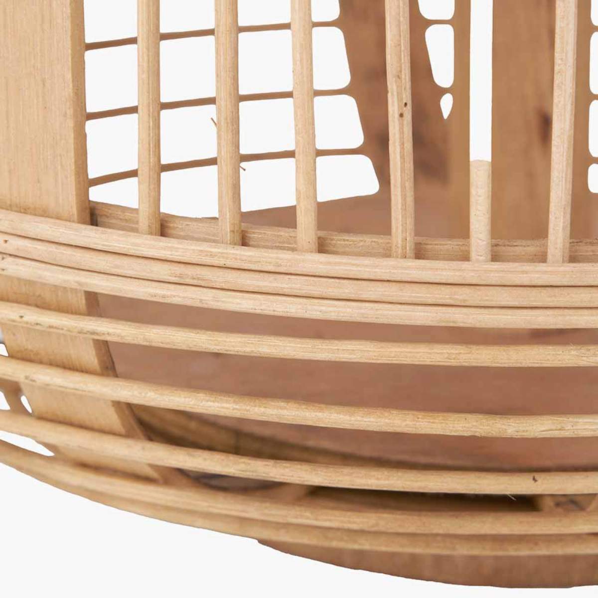 Pacific Lifestyle Natural Bamboo and Glass Lantern