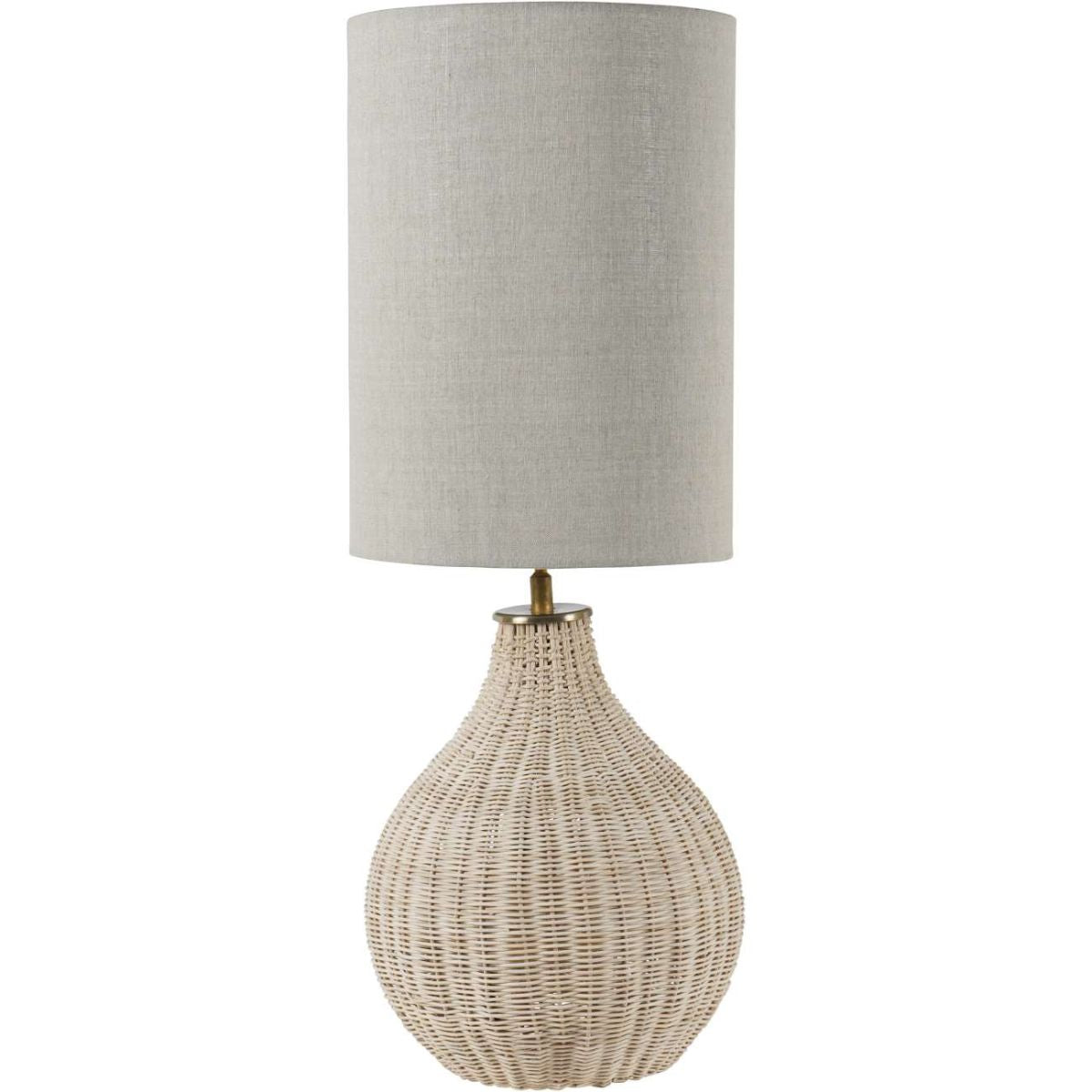 Libra Interiors Natural Rattan Lamp with Drum Shade Large