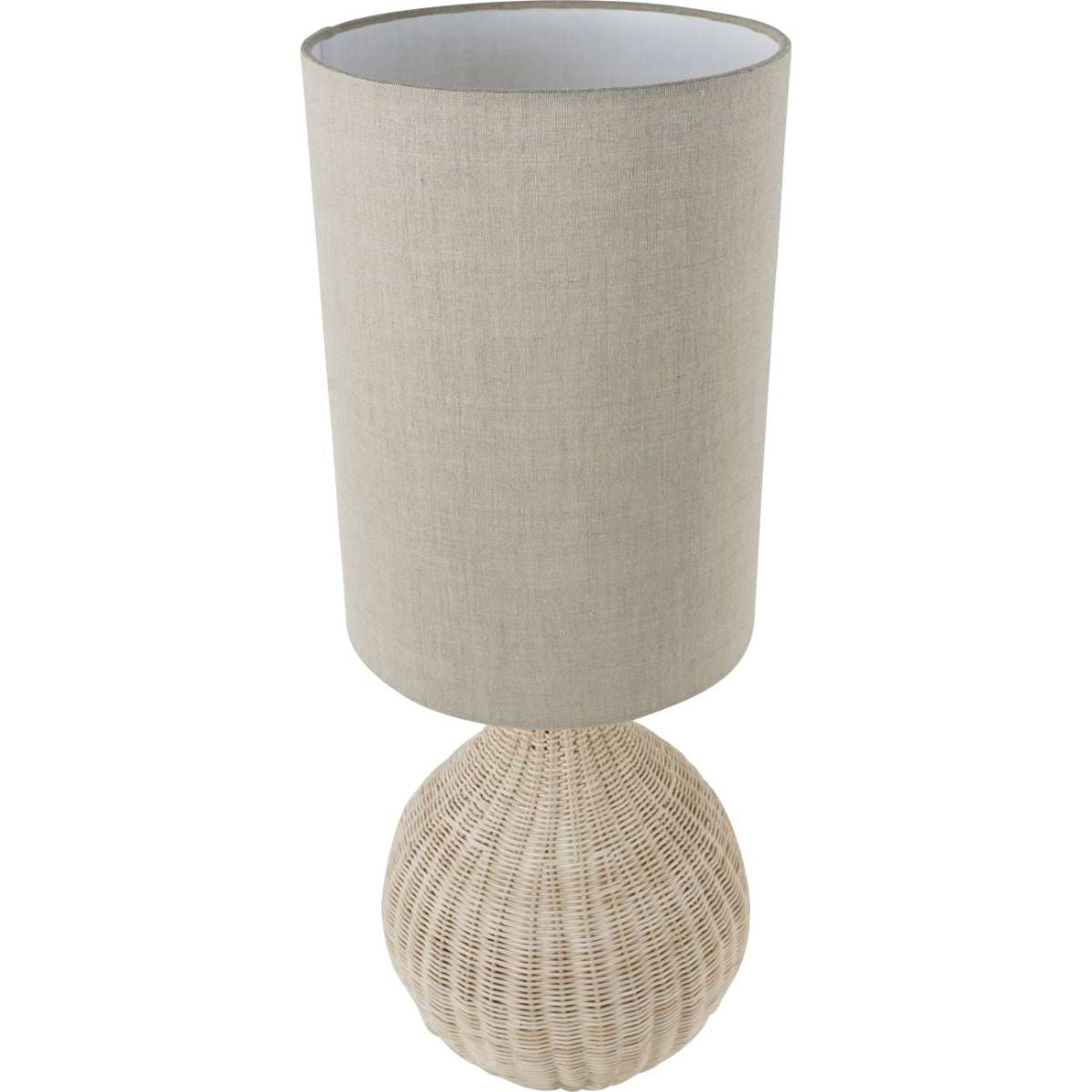 Libra Interiors Natural Rattan Lamp with Drum Shade Large