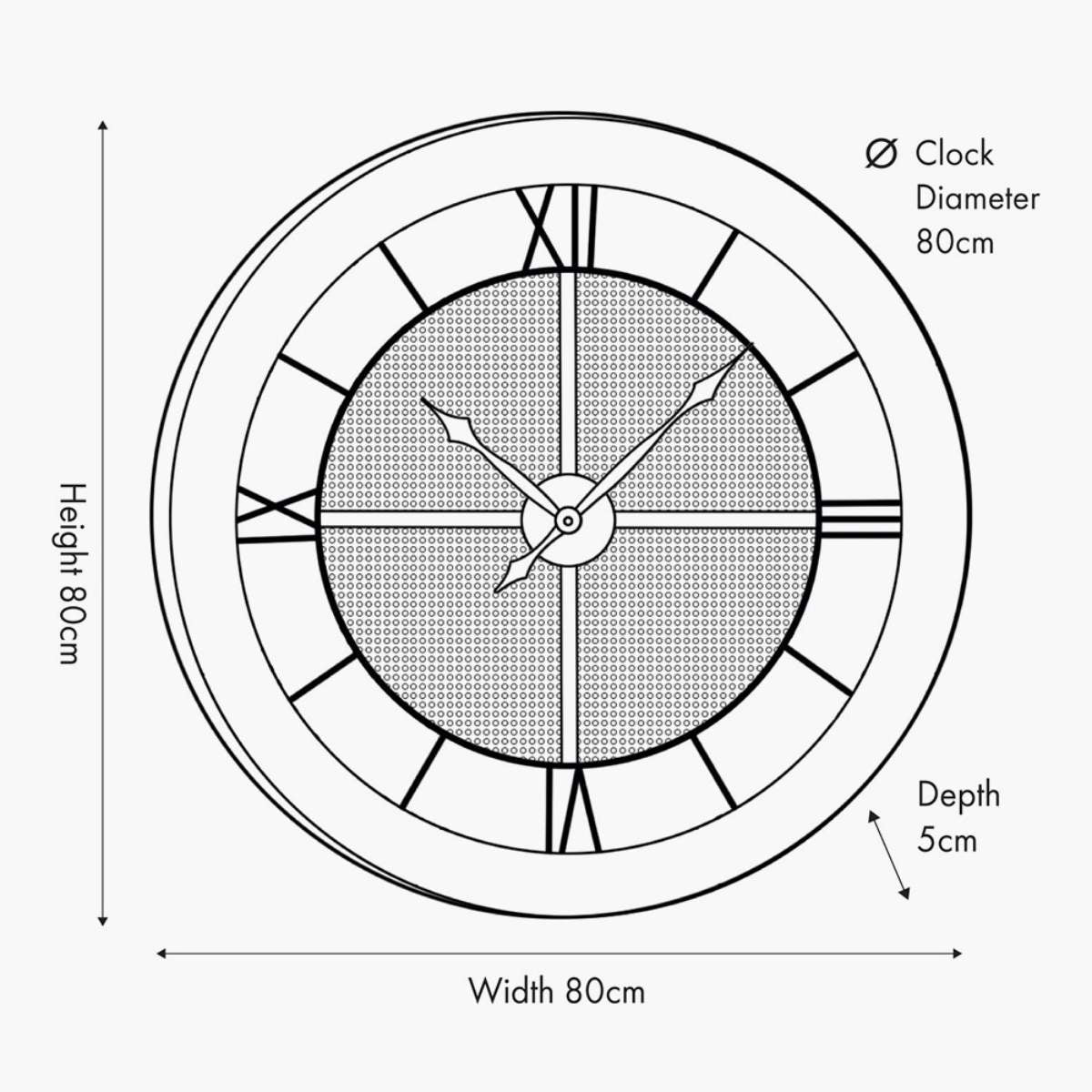 Pacific Lifestyle Natural Wood and Black Metal Mesh Round Wall Clock