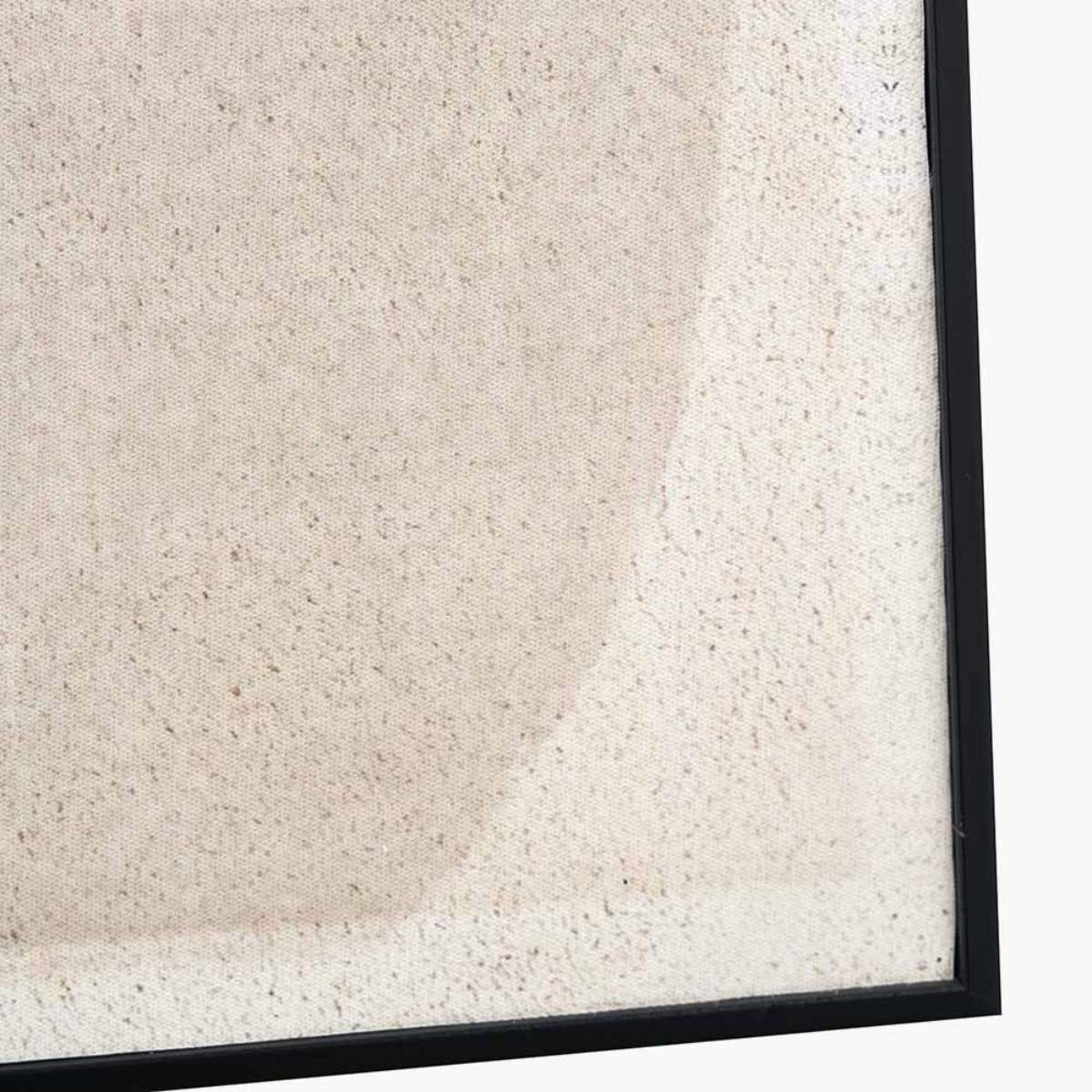 Pacific Lifestyle Natural and Black Abstract Ovals Framed Canvas