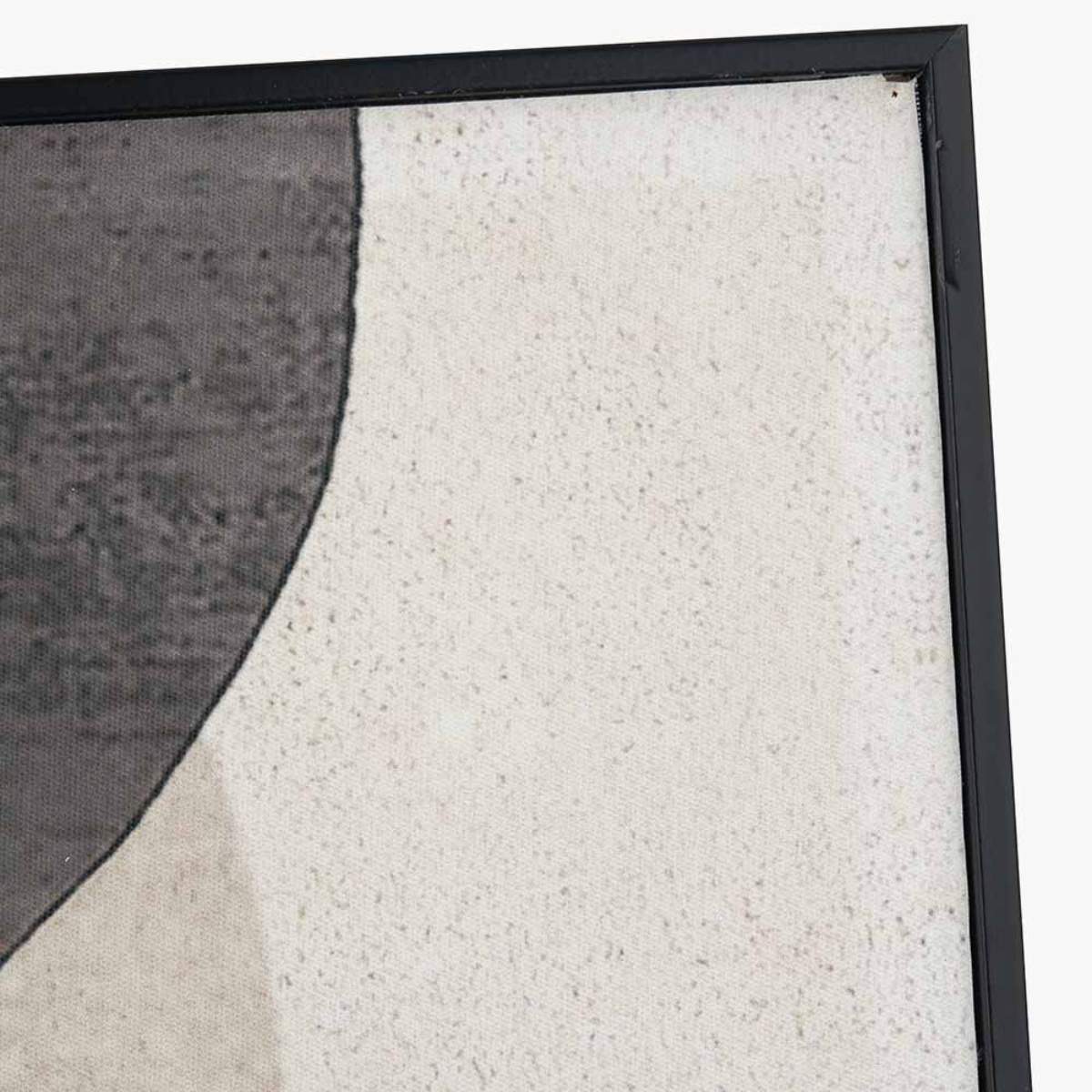 Pacific Lifestyle Natural and Black Abstract Ovals Framed Canvas
