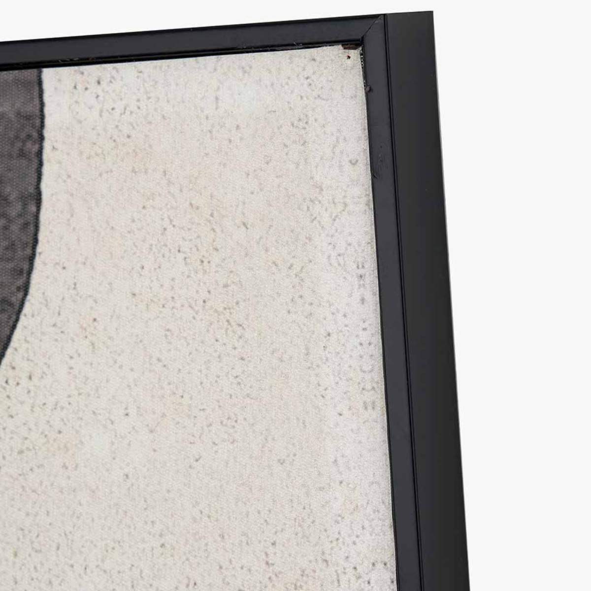 Pacific Lifestyle Natural and Black Abstract Ovals Framed Canvas