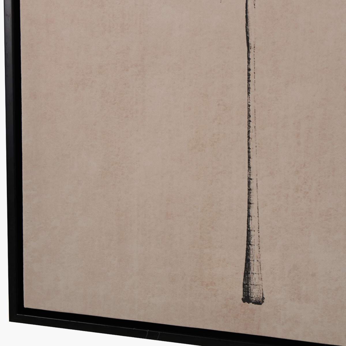 Pacific Lifestyle S/3 Natural and Black Palm Tree Print Canvases with Black Frames
