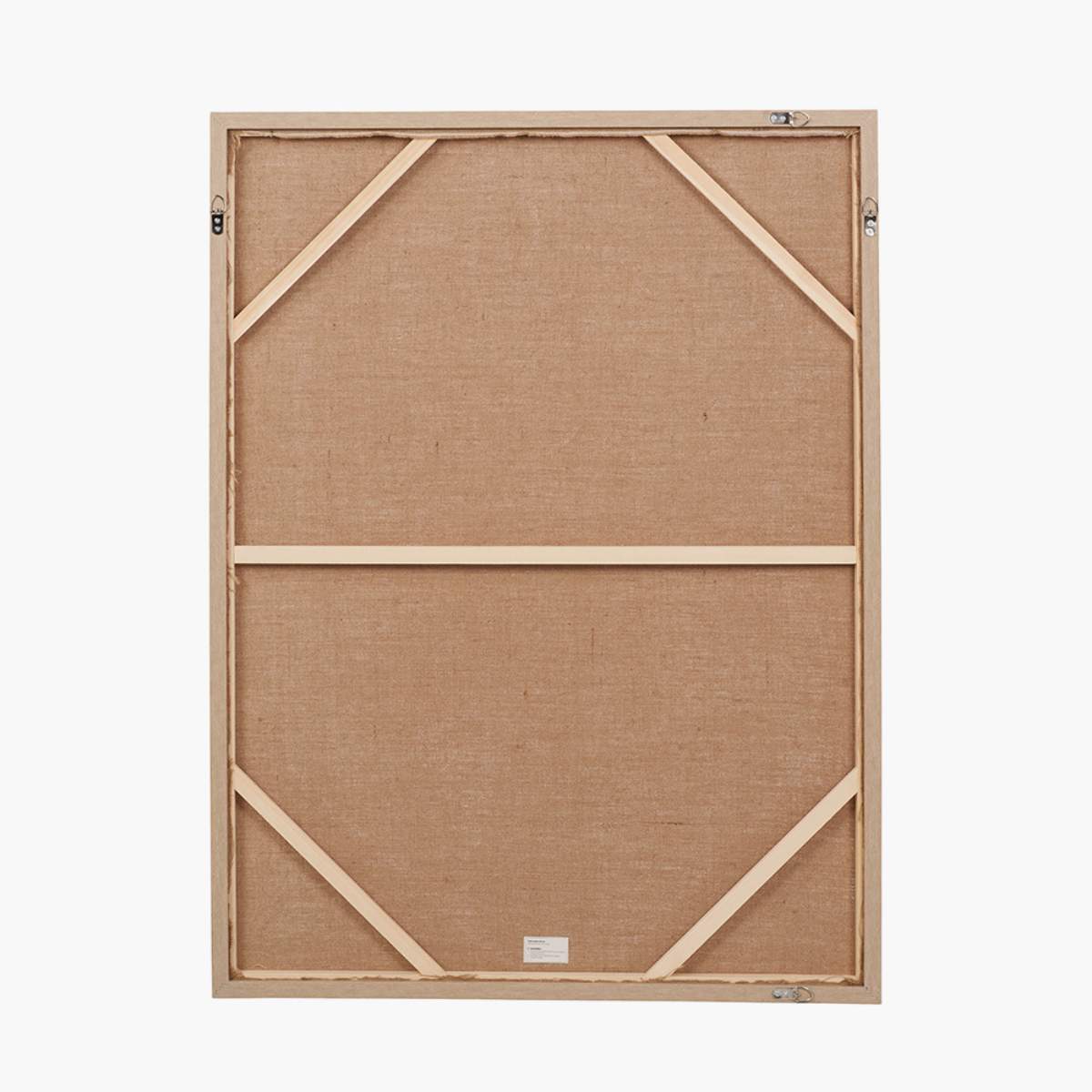 Pacific Lifestyle Natural and Grey Textured Abstract Canvas with Natural Frame
