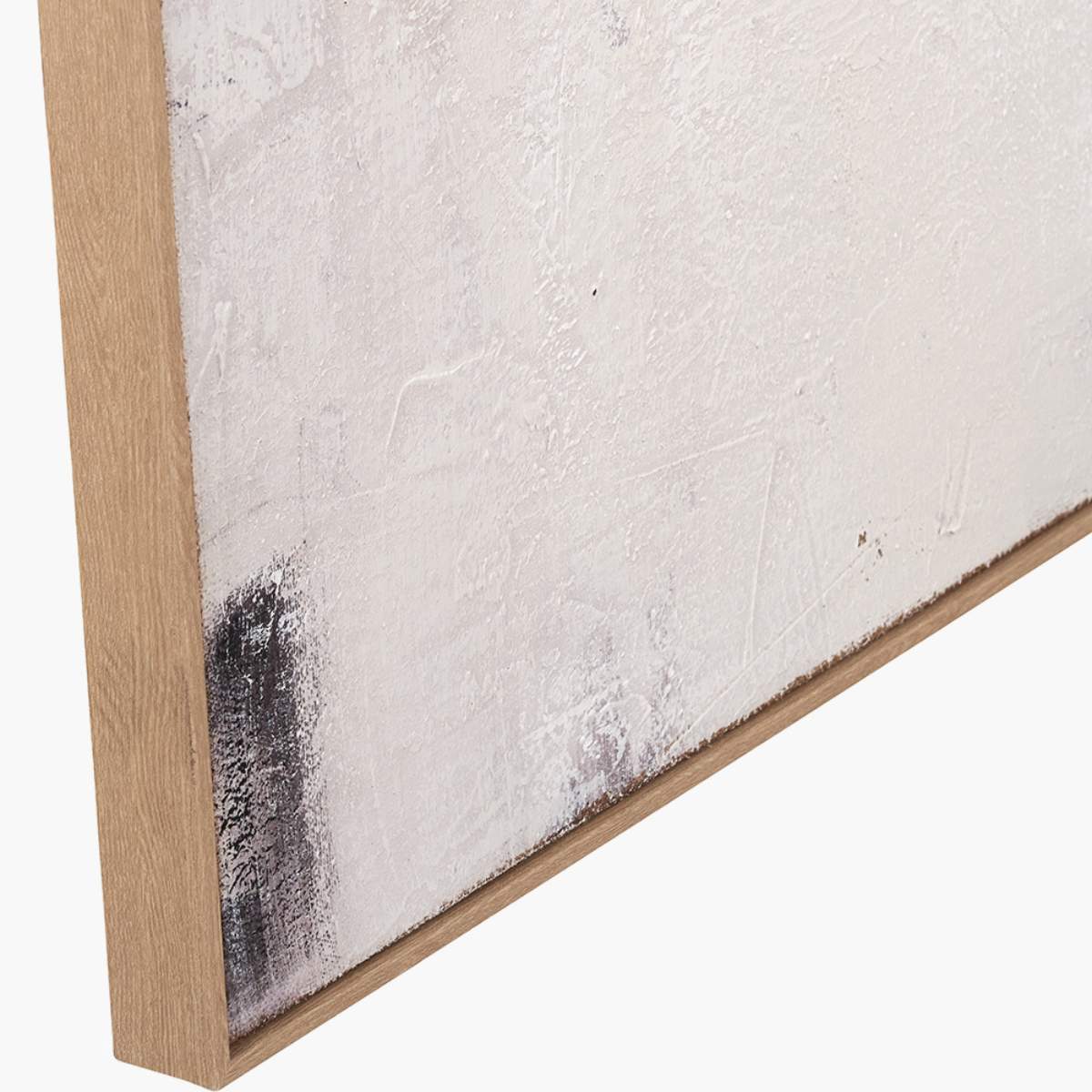 Pacific Lifestyle Natural and Grey Textured Abstract Canvas with Natural Frame