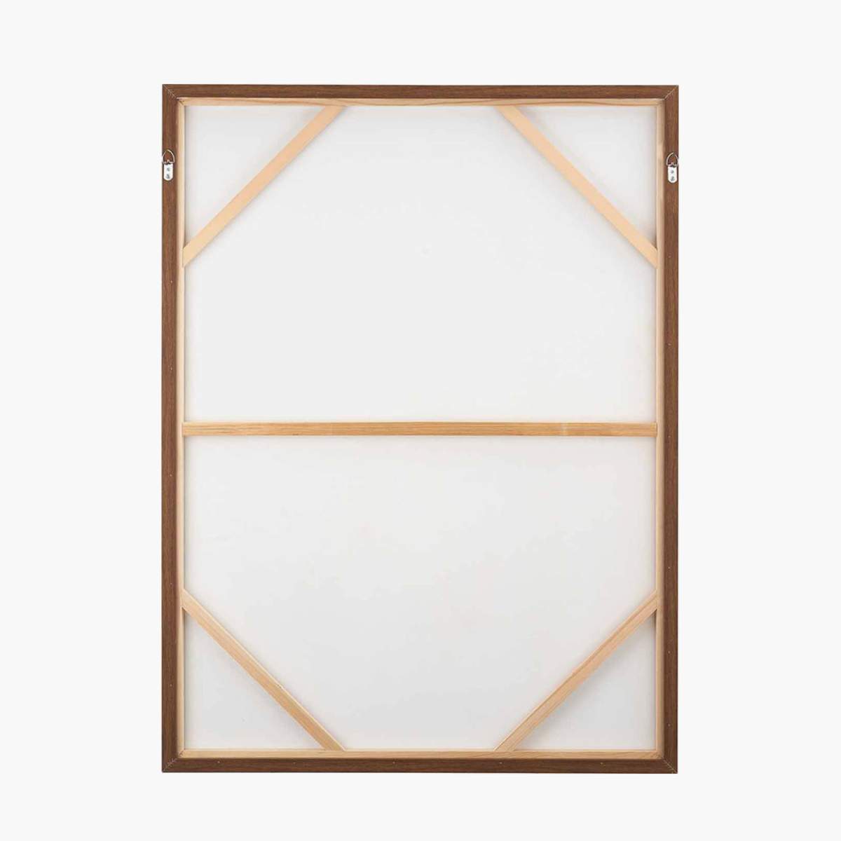 Pacific Lifestyle Natural and White Abstract Canvas with Natural Frame Large