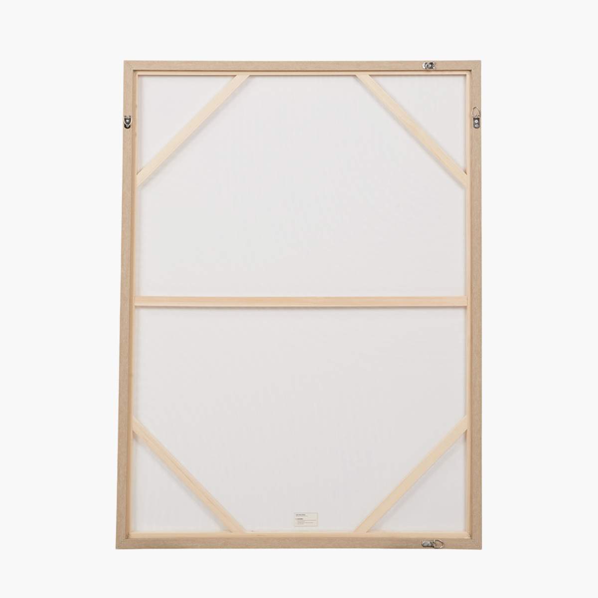 Pacific Lifestyle Natural and White Abstract Canvas with Natural Frame