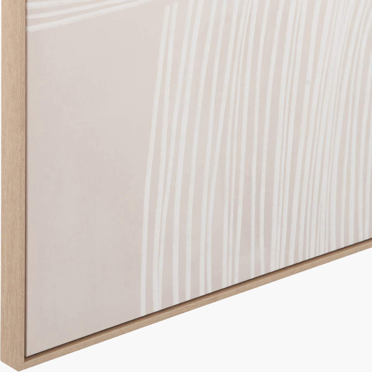 Pacific Lifestyle Natural and White Abstract Canvas with Natural Frame