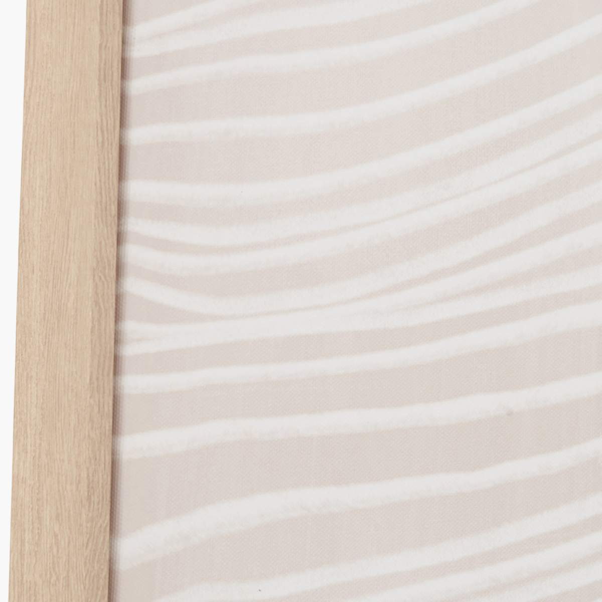 Pacific Lifestyle Natural and White Abstract Canvas with Natural Frame