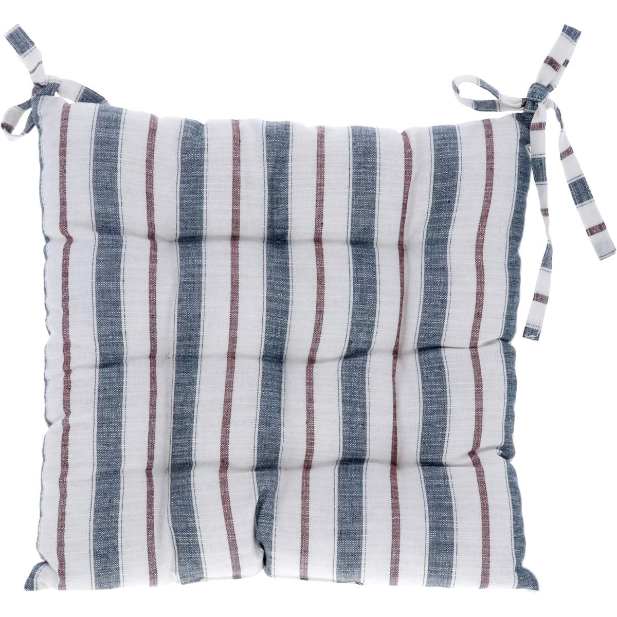 Gisela Graham Navy and Red Stripe Seat Pad