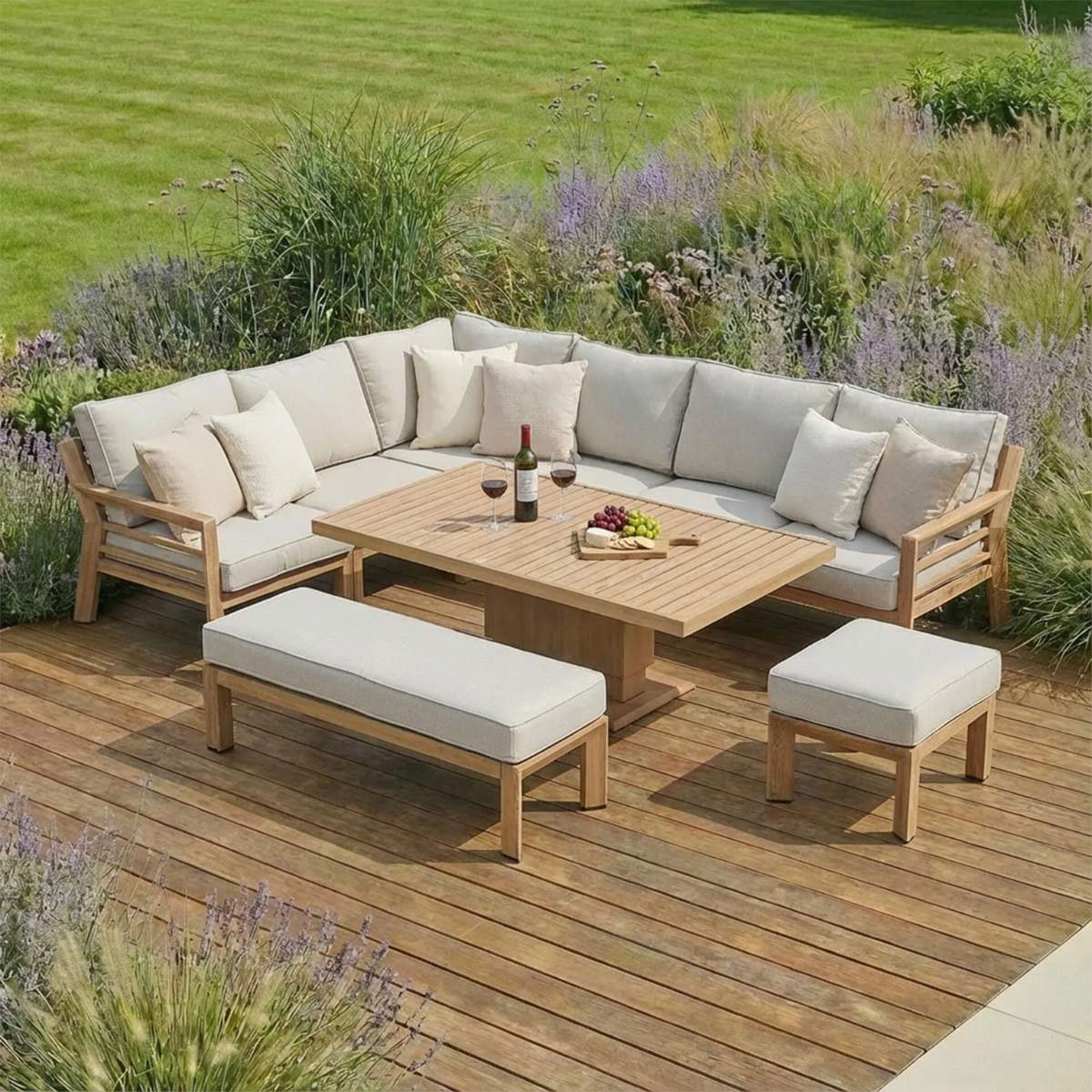 Maze New York Aluminium Corner Dining Set