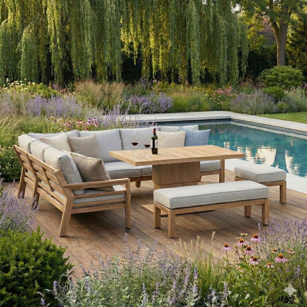 Maze New York Aluminium Corner Dining Set