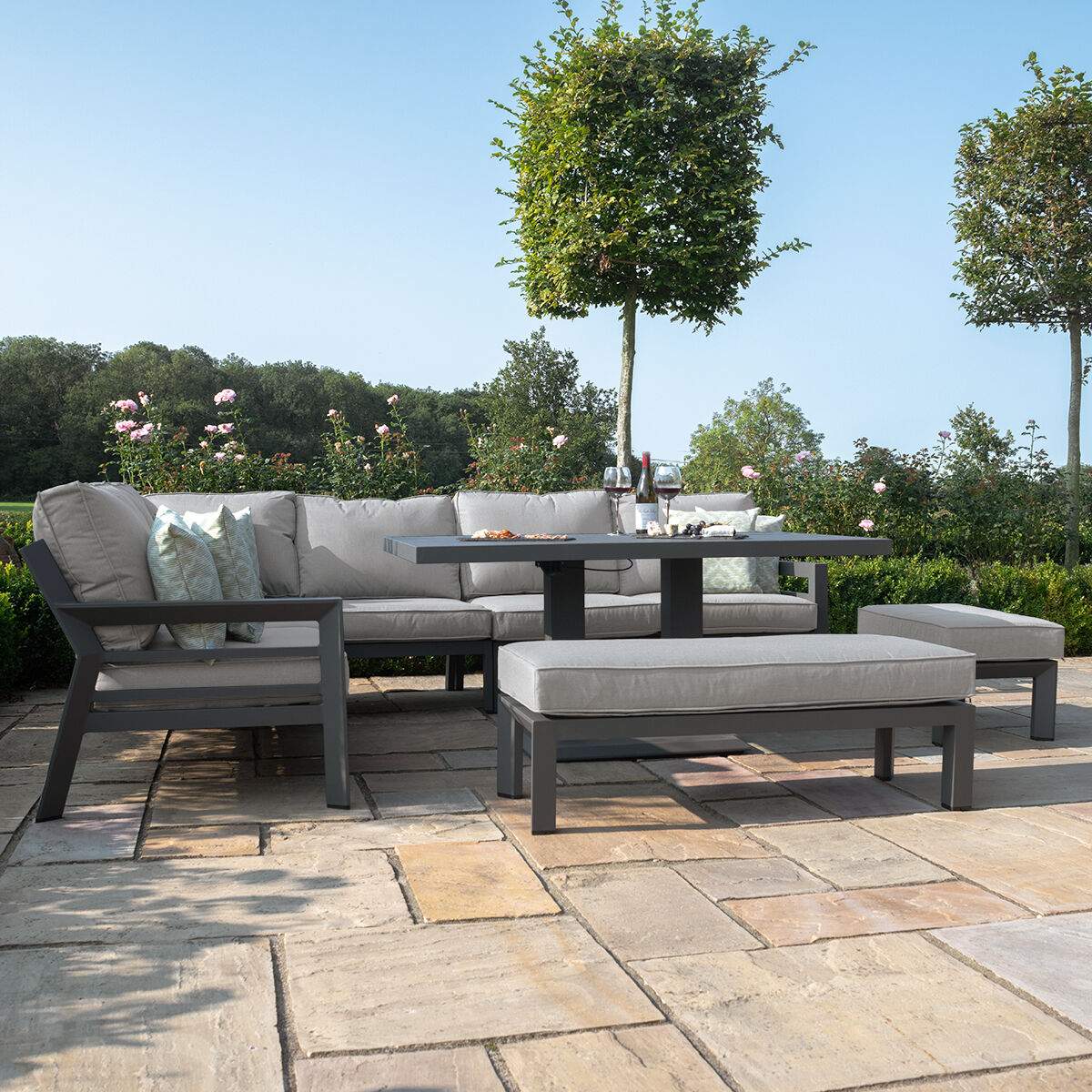 Maze New York Aluminium Corner Dining Set