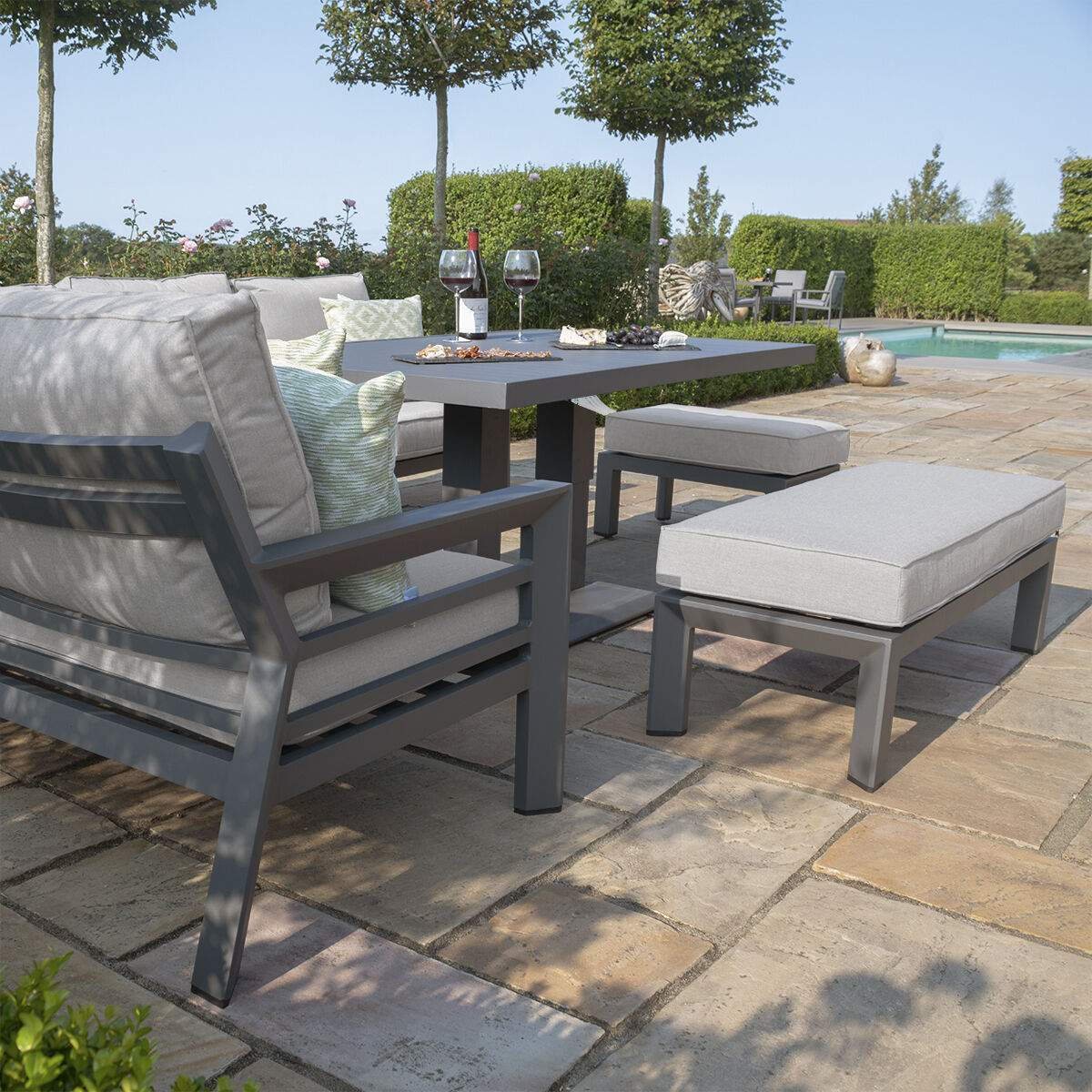 Maze New York Aluminium Corner Dining Set