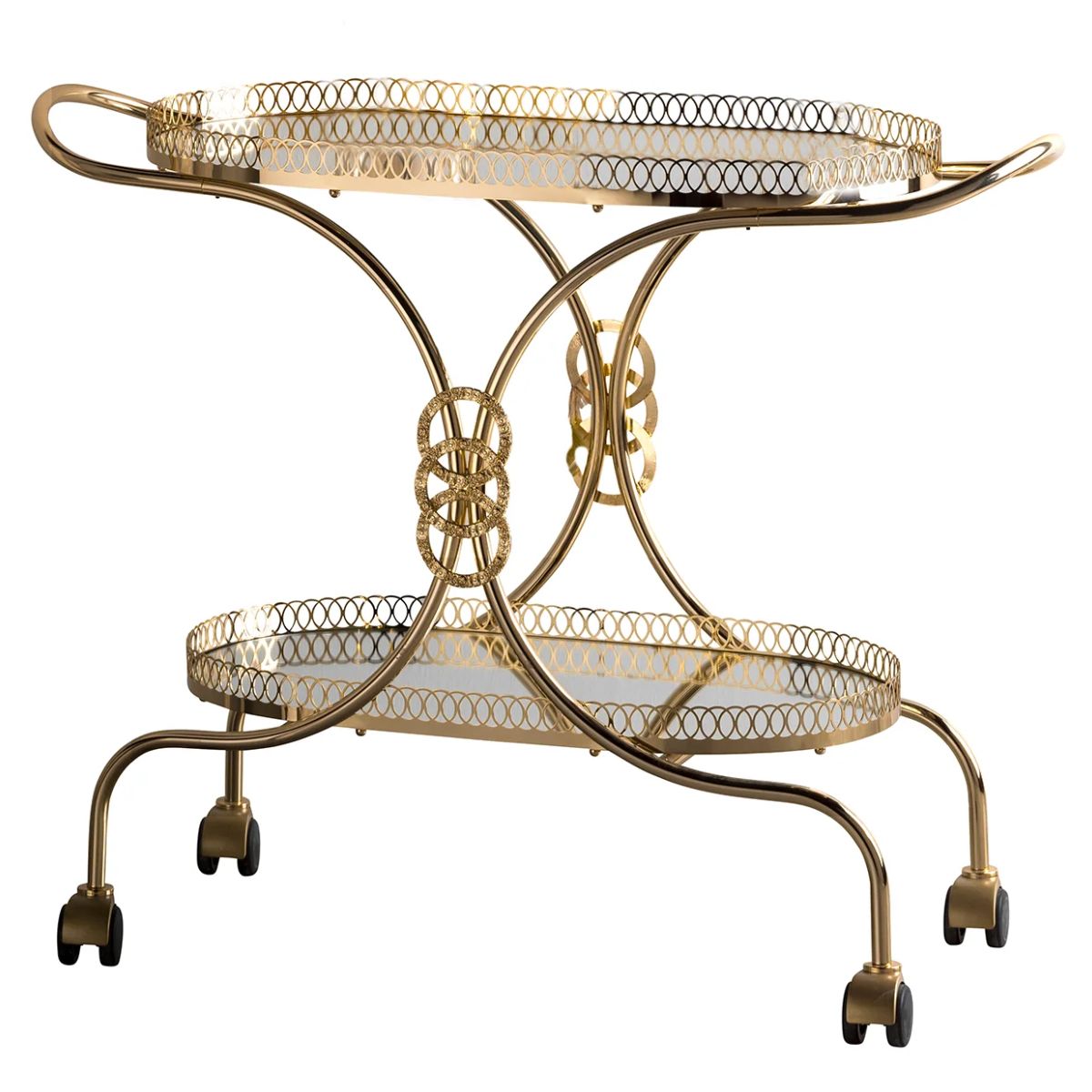Villari New York Tea Trolley - Gold