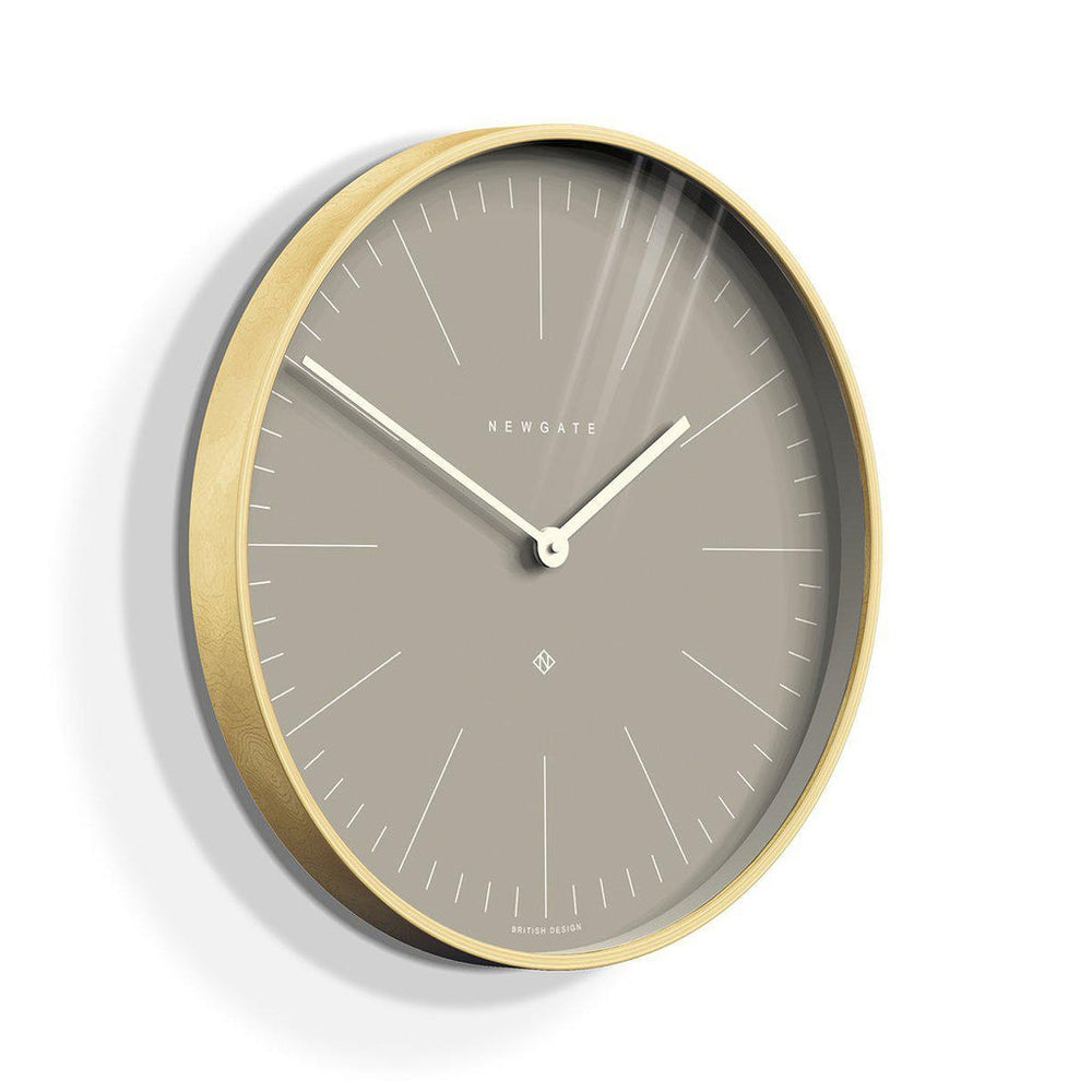 Mr Clarke Clock Pale Wood - 53cm - Clay Grey Dial-Newgate-Beaumonde