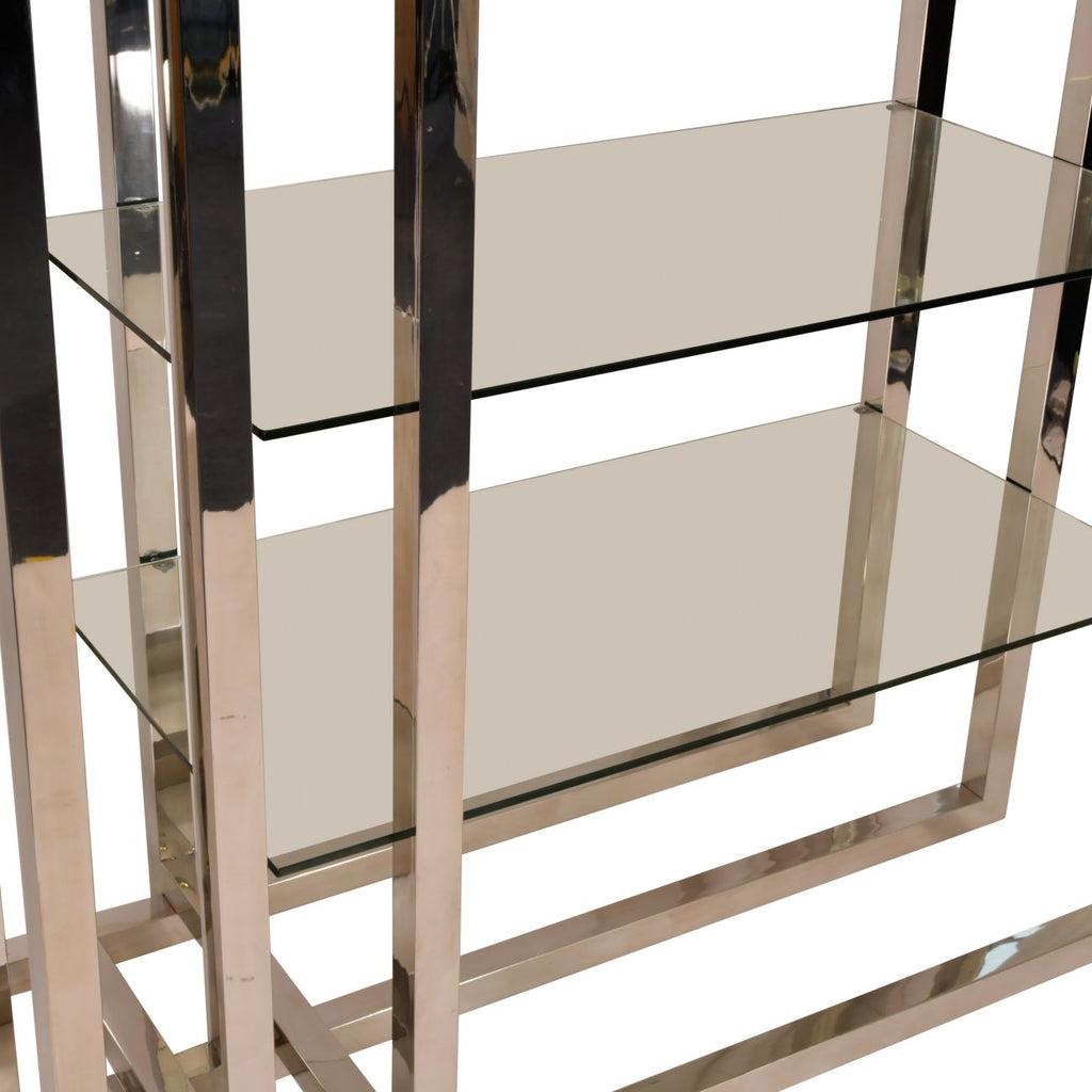 Nico Steel and Glass Display Unit 120x60x230cm-Beaumonde