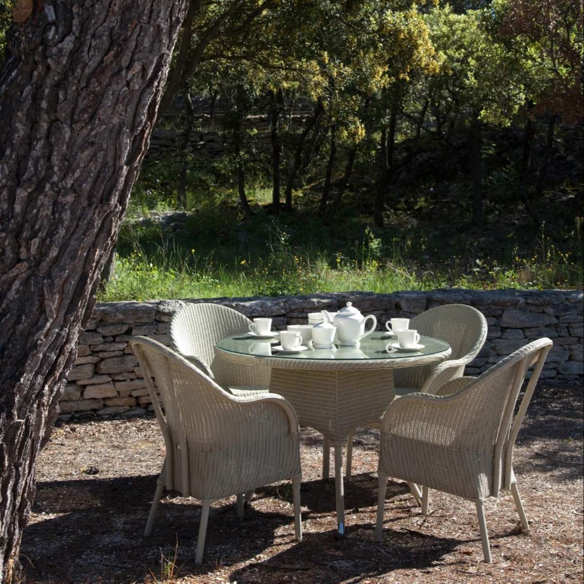 Vincent Shepherd Nimes Lloyd Loom Outdoor Dining Table 110 CM