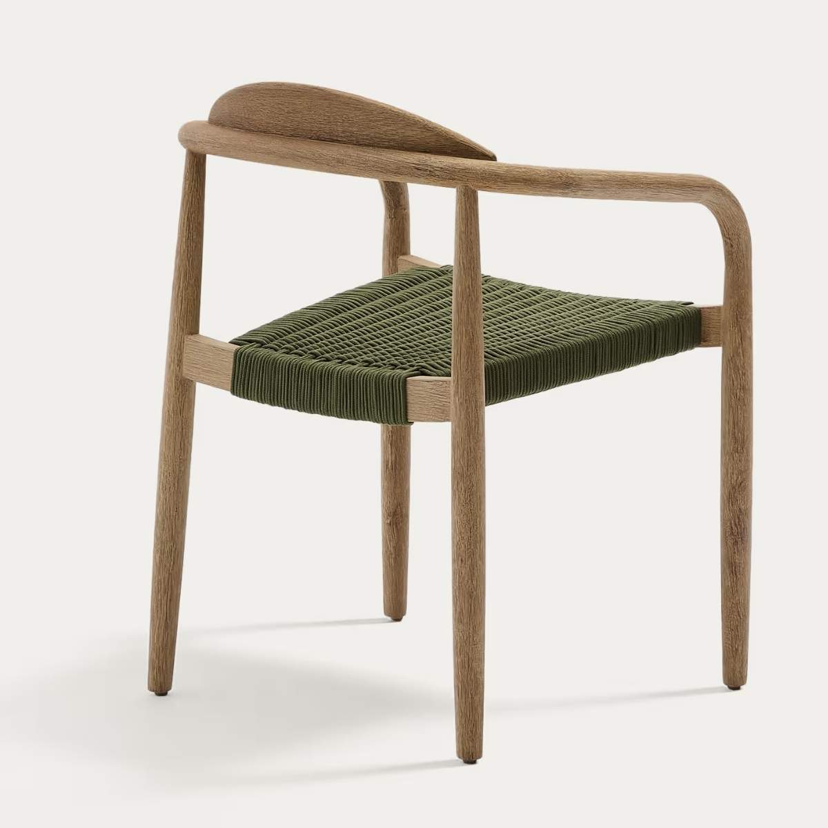 Kave Home Nina stackable chair in FSC 100% solid acacia wood and ecru rope cord
