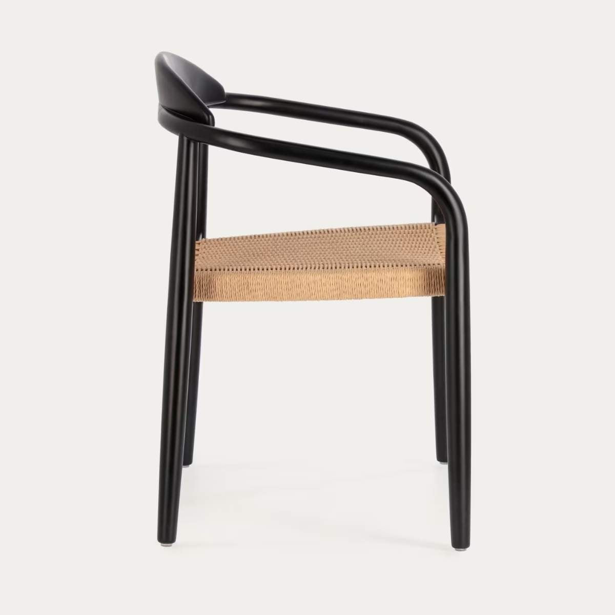 Kave Home Nina stackable chair in FSC 100% solid acacia wood and ecru rope cord