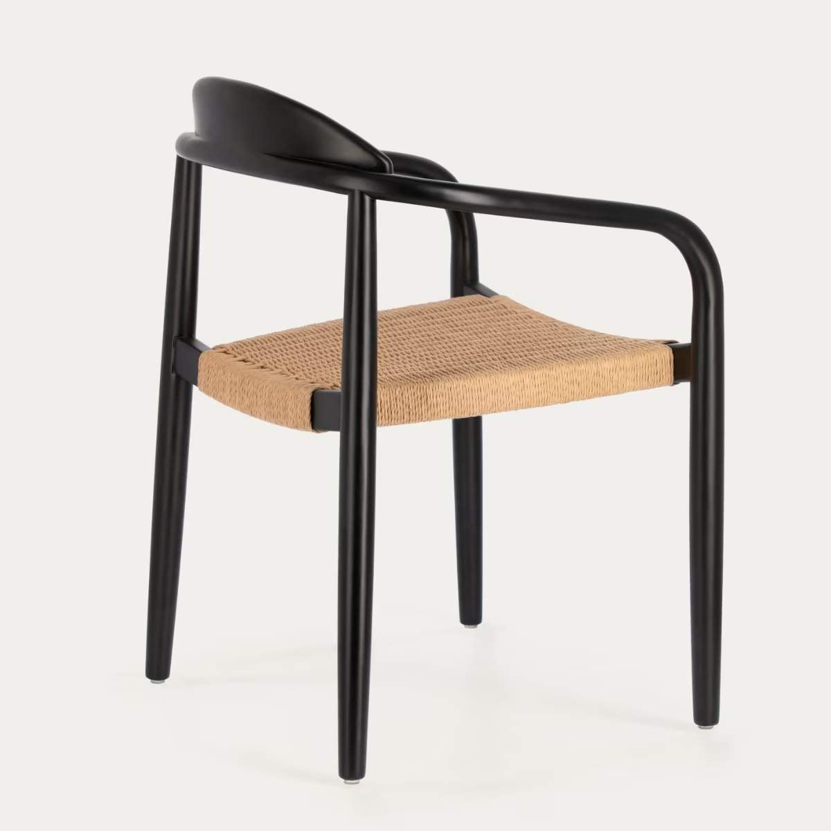 Kave Home Nina stackable chair in FSC 100% solid acacia wood and ecru rope cord
