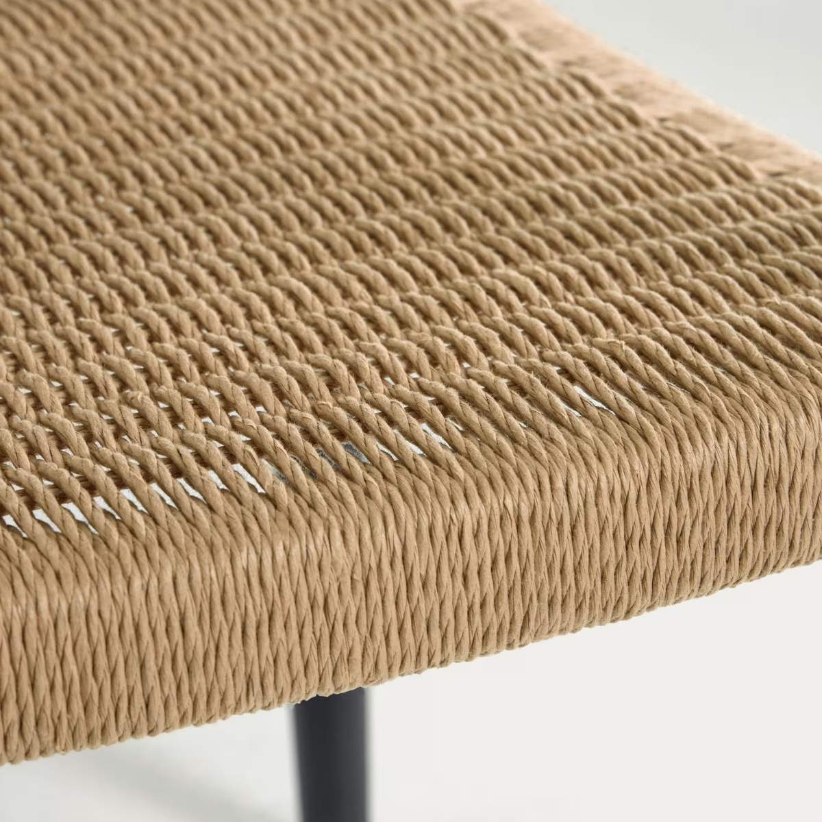 Kave Home Nina stackable chair in FSC 100% solid acacia wood and ecru rope cord