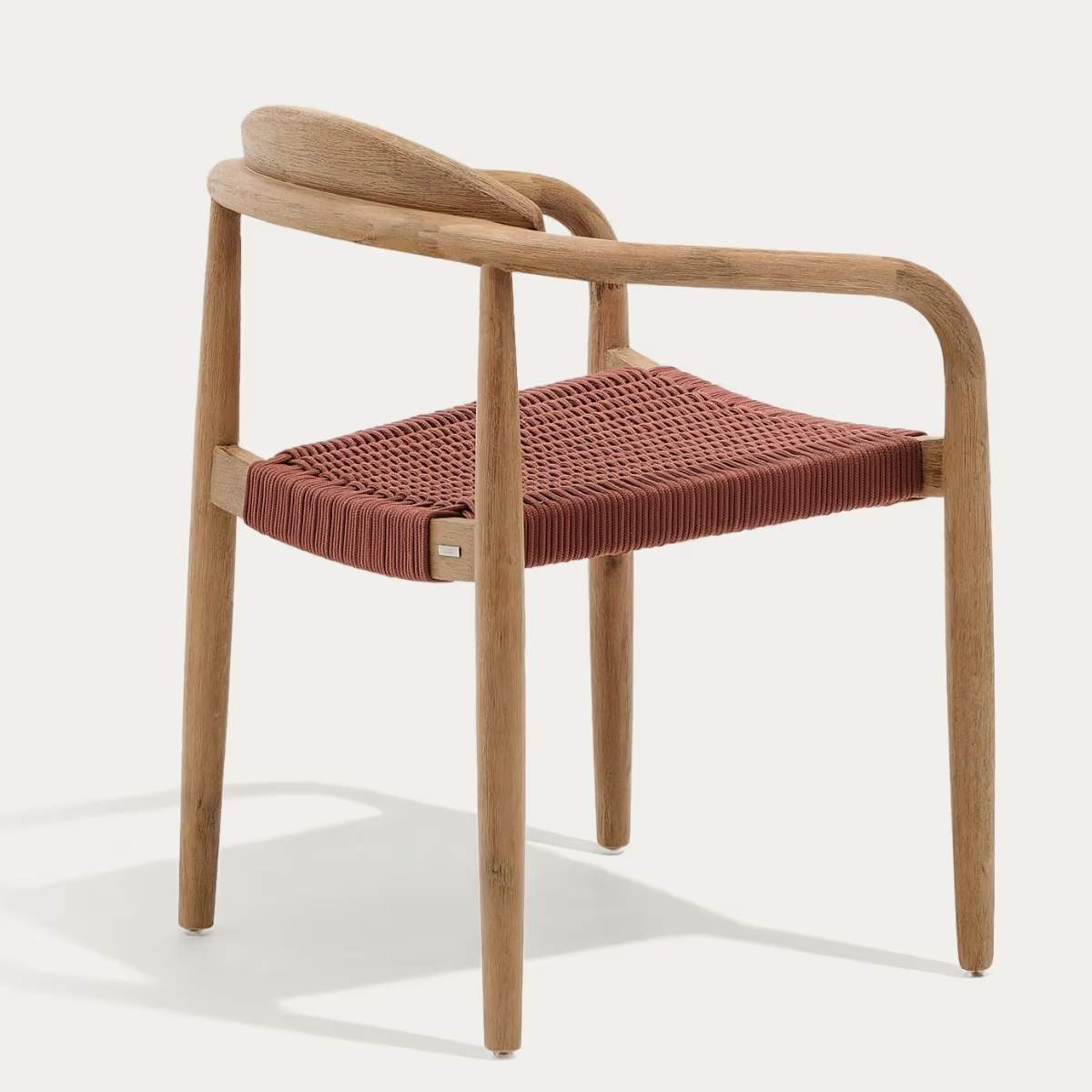 Kave Home Nina stackable chair in FSC 100% solid acacia wood and ecru rope cord