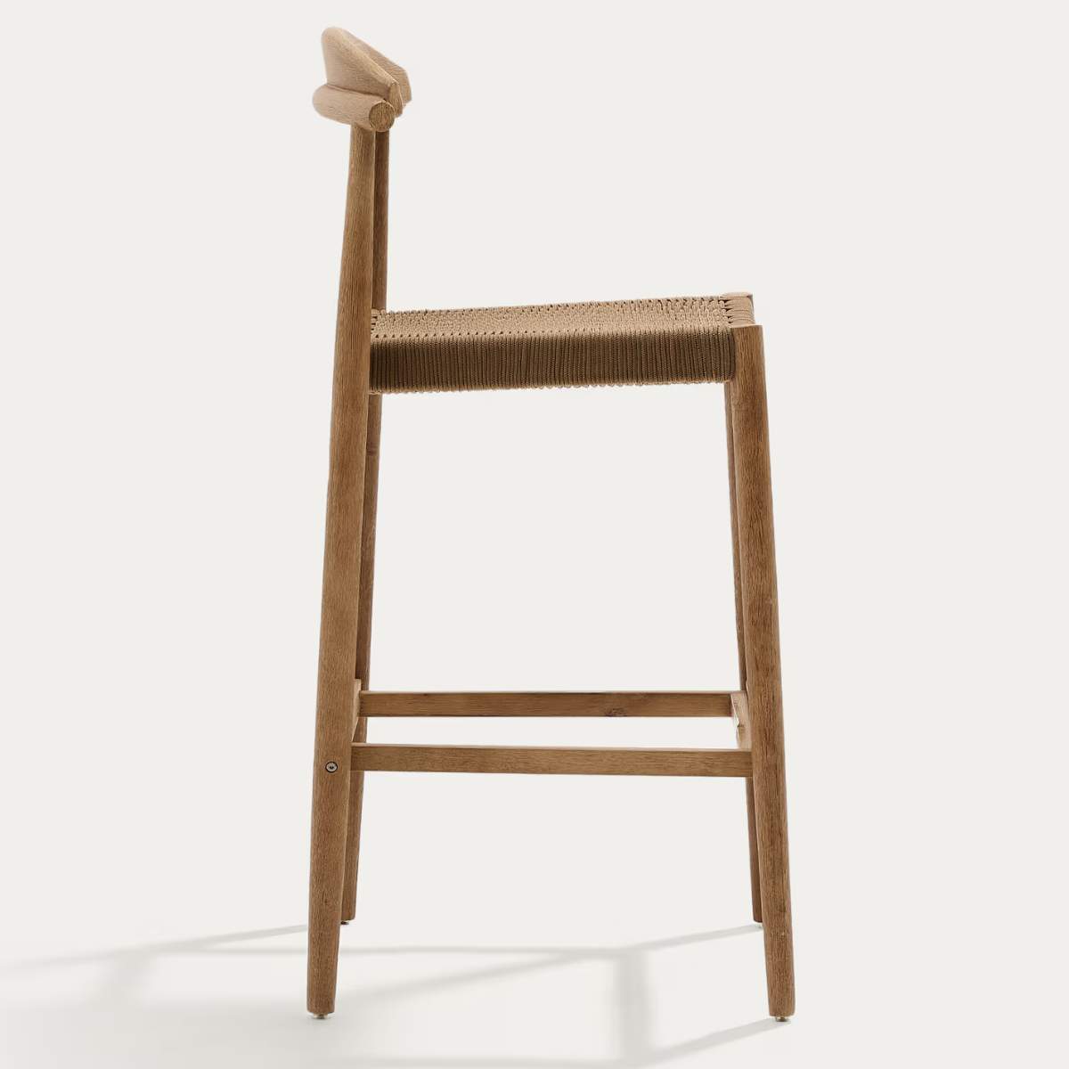 Kave Home Nina stool in solid acacia wood, height 76 cm FSC 100%